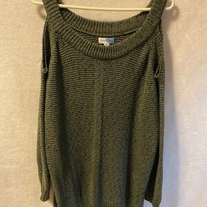 Indigo Rose Cold Shoulder 2X sweater